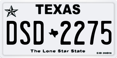 TX license plate DSD2275