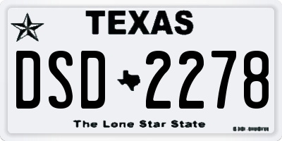 TX license plate DSD2278