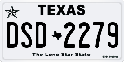 TX license plate DSD2279