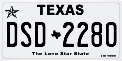 TX license plate DSD2280