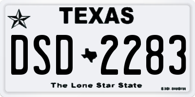 TX license plate DSD2283