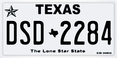 TX license plate DSD2284