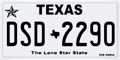 TX license plate DSD2290