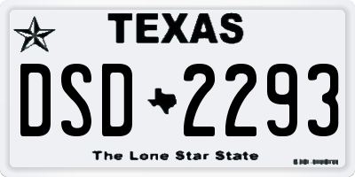 TX license plate DSD2293