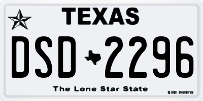 TX license plate DSD2296