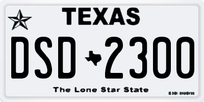 TX license plate DSD2300