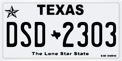 TX license plate DSD2303