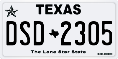 TX license plate DSD2305