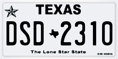 TX license plate DSD2310