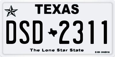 TX license plate DSD2311