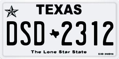 TX license plate DSD2312