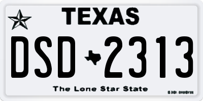 TX license plate DSD2313