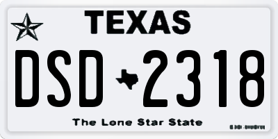 TX license plate DSD2318
