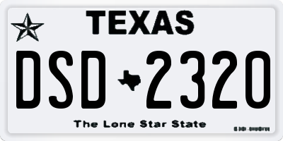 TX license plate DSD2320