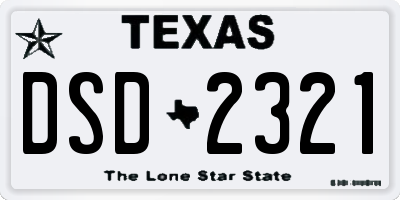 TX license plate DSD2321