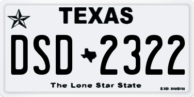 TX license plate DSD2322
