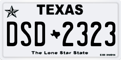 TX license plate DSD2323