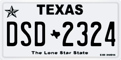 TX license plate DSD2324