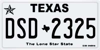 TX license plate DSD2325