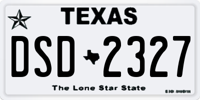 TX license plate DSD2327
