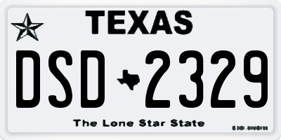 TX license plate DSD2329
