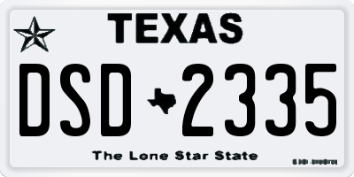 TX license plate DSD2335