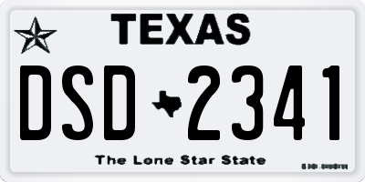 TX license plate DSD2341