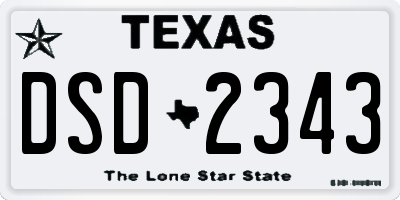 TX license plate DSD2343