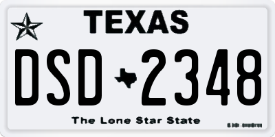 TX license plate DSD2348