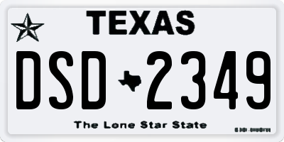 TX license plate DSD2349