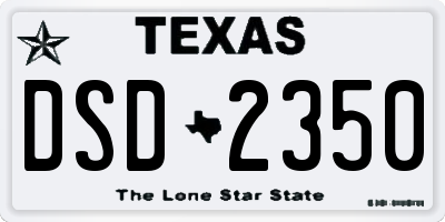 TX license plate DSD2350