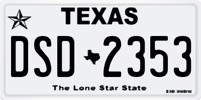 TX license plate DSD2353
