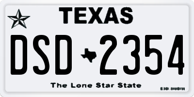 TX license plate DSD2354