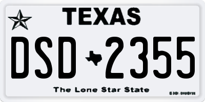 TX license plate DSD2355