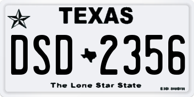 TX license plate DSD2356