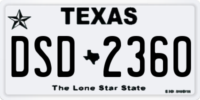 TX license plate DSD2360