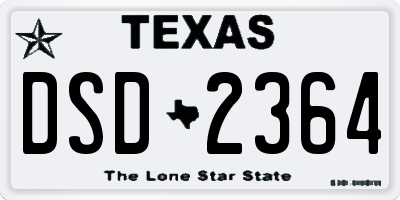 TX license plate DSD2364