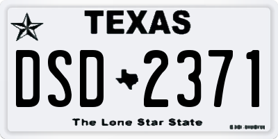 TX license plate DSD2371