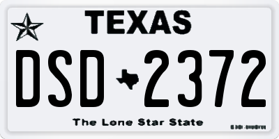 TX license plate DSD2372