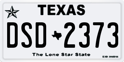 TX license plate DSD2373