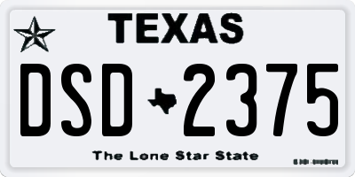 TX license plate DSD2375