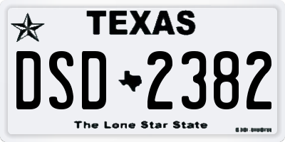 TX license plate DSD2382