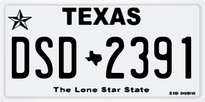 TX license plate DSD2391