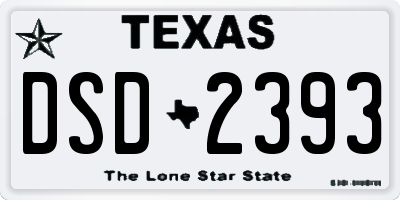 TX license plate DSD2393
