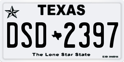 TX license plate DSD2397