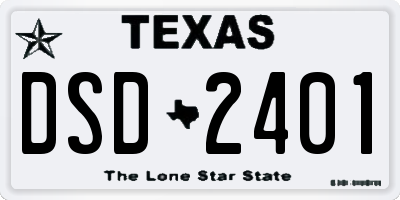 TX license plate DSD2401