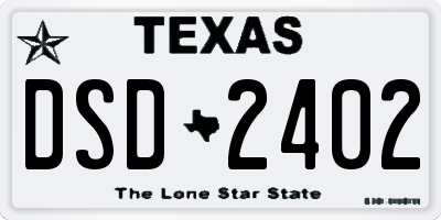 TX license plate DSD2402