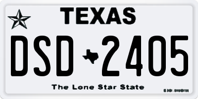 TX license plate DSD2405