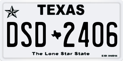 TX license plate DSD2406