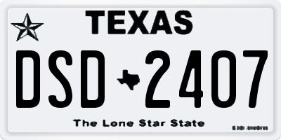 TX license plate DSD2407